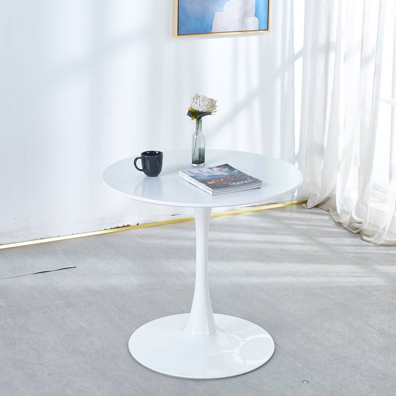 Industrial-Chic Table(Dining/Coffee/Console Multi-Use) - White-31.49"L x 31.49"W x 28.74"H
