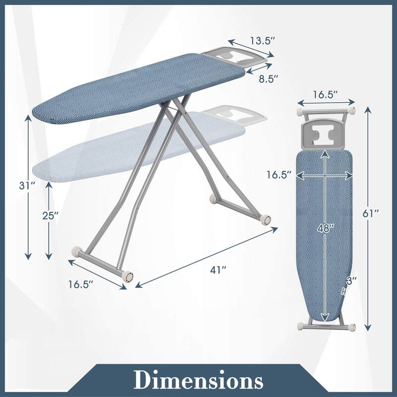 Costway Foldable Ironing Board with 7 Adjustable Heights Heat & Scorch - See Details