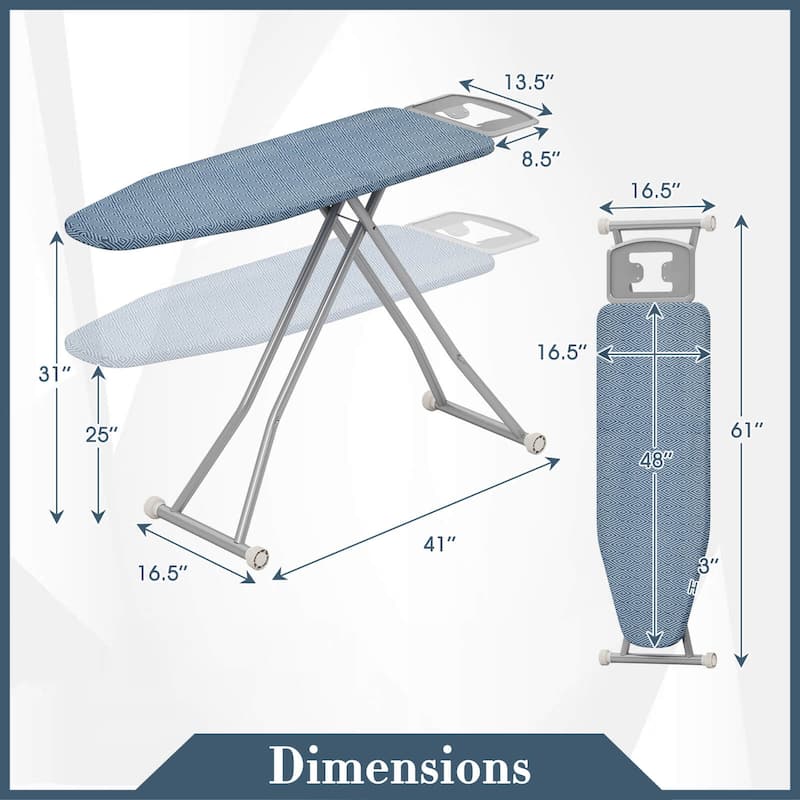 Foldable Ironing Board Heavy-Duty Ironing Stand w/ Adjustable Height