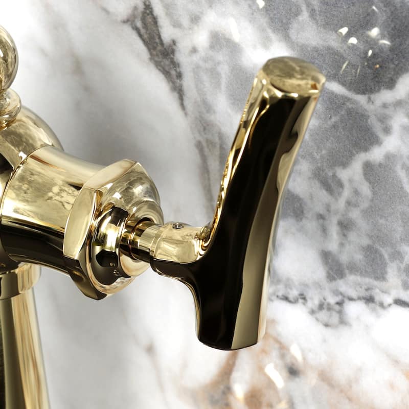 Kingston Brass Hallerbos Single-Handle 1-Hole Deck Mount Bathroom Faucet with Drain