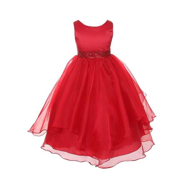 Shop Chic Baby Red Layered Beaded Flower Girl Christmas Dress