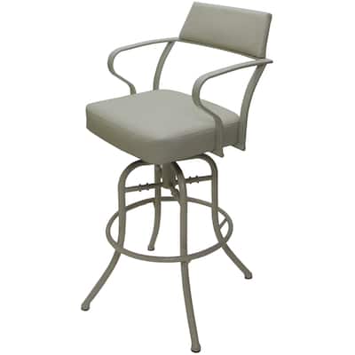 Carolina Beige Swivel Tilt Bar Height 30" Metal Bar Stool - 30" Seat