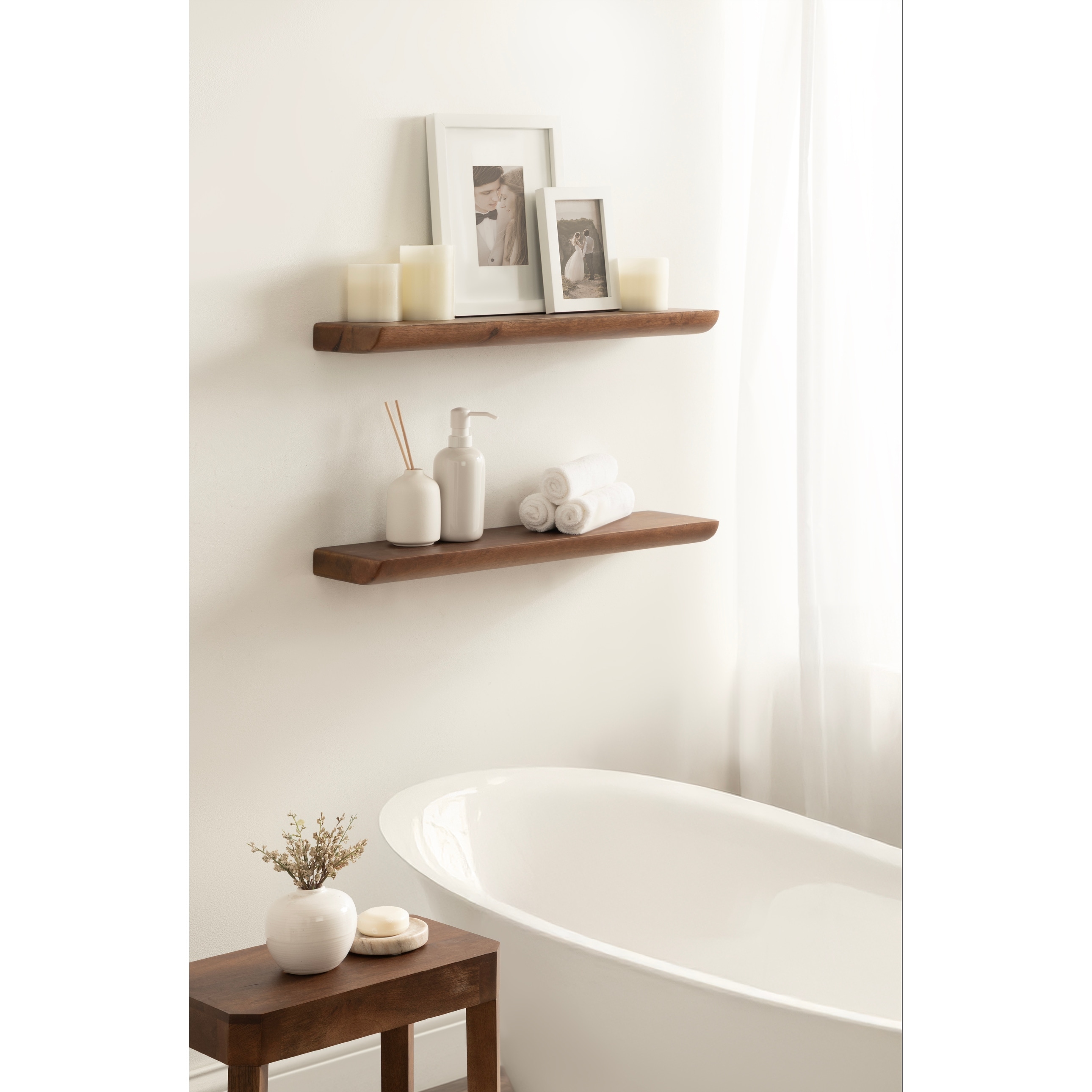 Kate and Laurel Burena Wood Floating Shelves