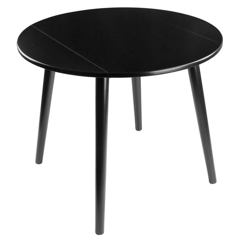 Black Round Drop Leaf Dining Table
