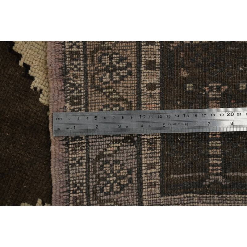 Hand Knotted Oriental 100% Wool Carpet Transitional Medallion Brown Oushak Area Rug - 10' 1'' X 6' 3''