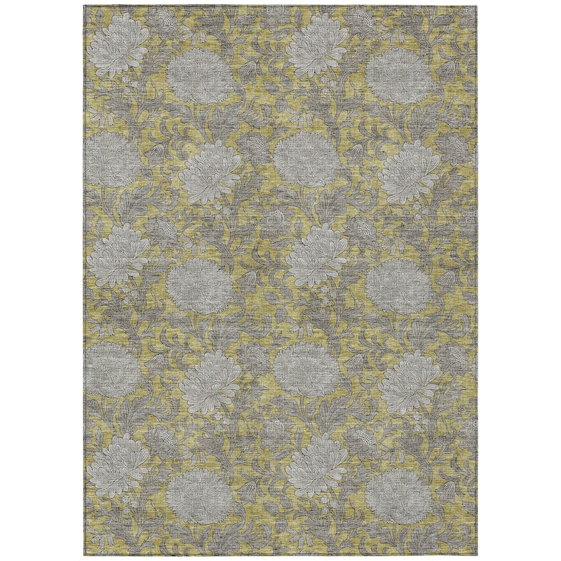 Machine Washable Indoor/ Outdoor Chantille Floral Rug