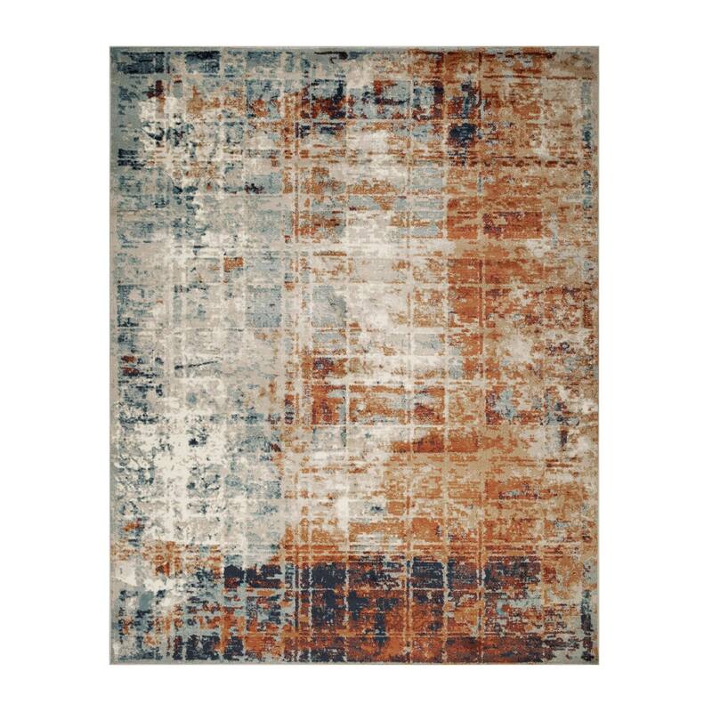 Distressed Abstract Lines Indoor Runner or Area Rug by Superior