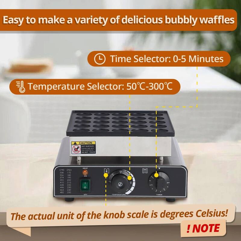 Mini Muffin Non-Stick Maker, with 50-300°C Temperature and Time Control