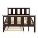 preview thumbnail 3 of 7, Full Size Classic Modern Design Solid Wood Platform Bed with Pull Out Trundle and Headboard and Footboard