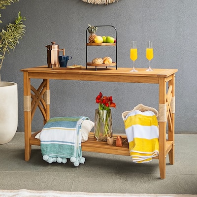 Cambridge Casual Carmel Teak Outdoor Console Table