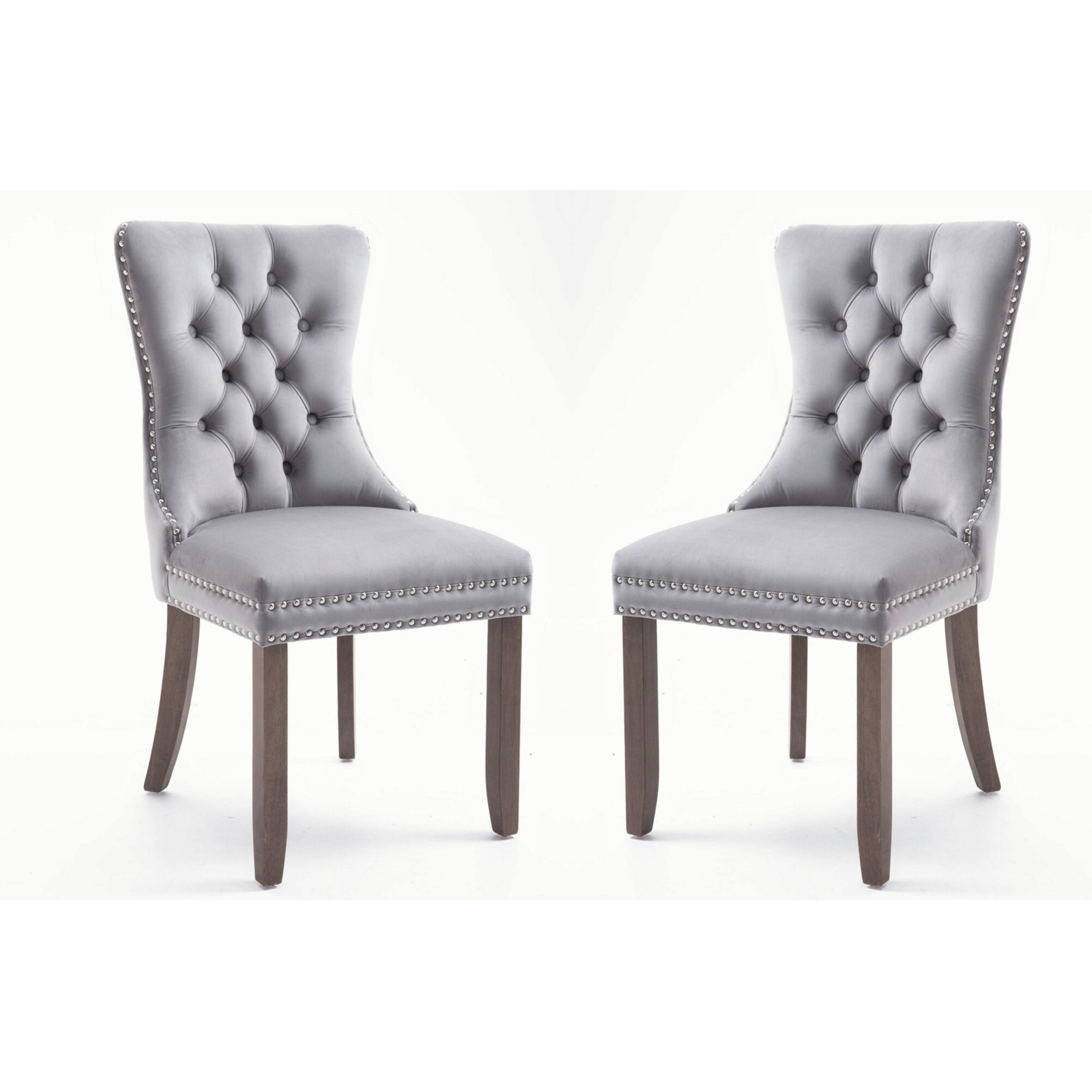 Velvet button best sale back dining chairs