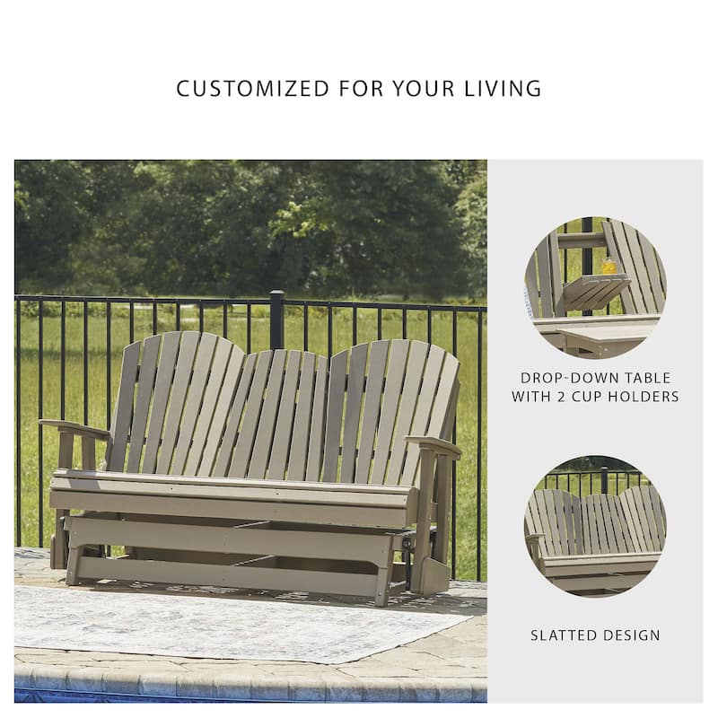 Signature Design by Ashley Hyland wave Outdoor Glider Loveseat - 67" W x 31.5" D x 41.75" H