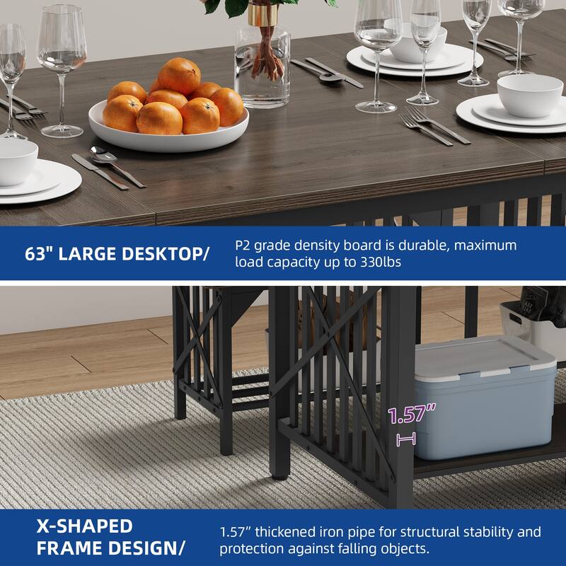 Moasis 3-Piece Dining Table Set with 2 Benches for Kitchen Dining Room