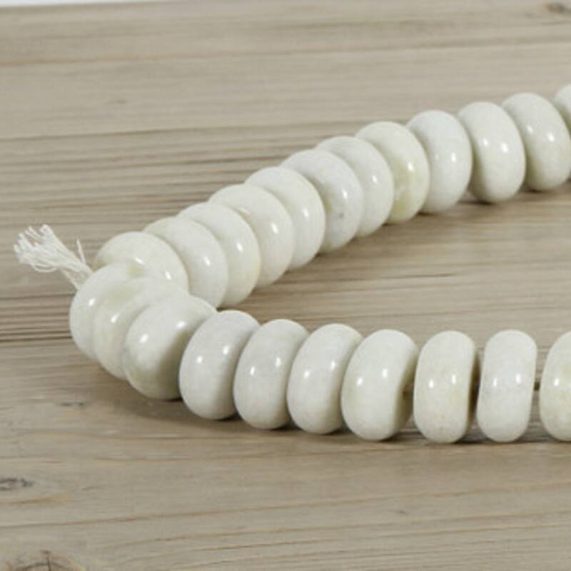Approx. 20" Long Neutral White Jade Abacus Bead (58 Beads with1.37" Dia)