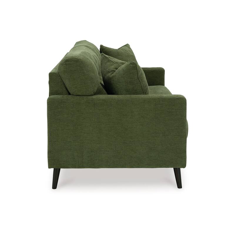 Bixy Sofa, 2 Accent Throw Pillows, 79 Inch Green Tufted Polyester