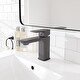 preview thumbnail 15 of 19, Eviva Lux Single-Handle Waterfall Single-Hole Bathroom Faucet with Deckplate Included Black