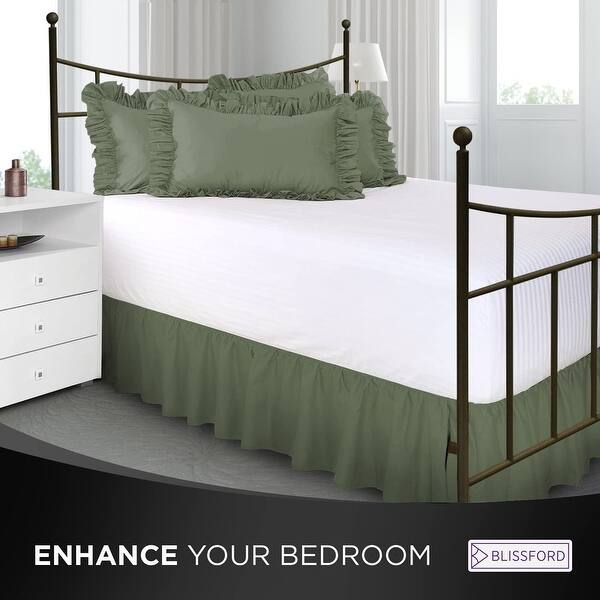 Shreem Linen Ruffled Bed Skirt with Split Corners, Gathered Style, 100% Microfiber-18 Drop, Dust Ruffle Bed Skirts King, White Shreem Linen Ruffled Bed Skirt with Split Corners, Gathered Style, 100% Microfiber-18 Drop, Dust Ruffle Bed Skirts King, White