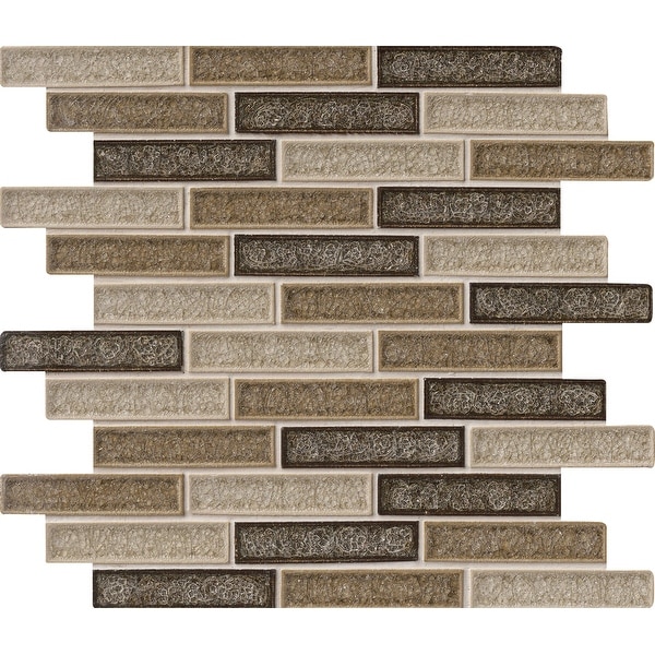 MSI GLSGGBRK-VC8MM 12" x 12" Brick Joint Mosaic Wall Tile - Textured Stone Imitating Visual - Sold by Carton (10 SF/Carton)