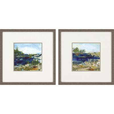 Coastal Sand S/2 Framed Art Exclusive Giclee Under Glass - Blue