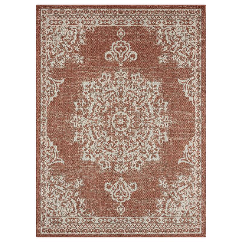 Nicole Miller Patio Country Azalea Indoor/Outdoor Area Rug - 5'2"x7'2" - Rust
