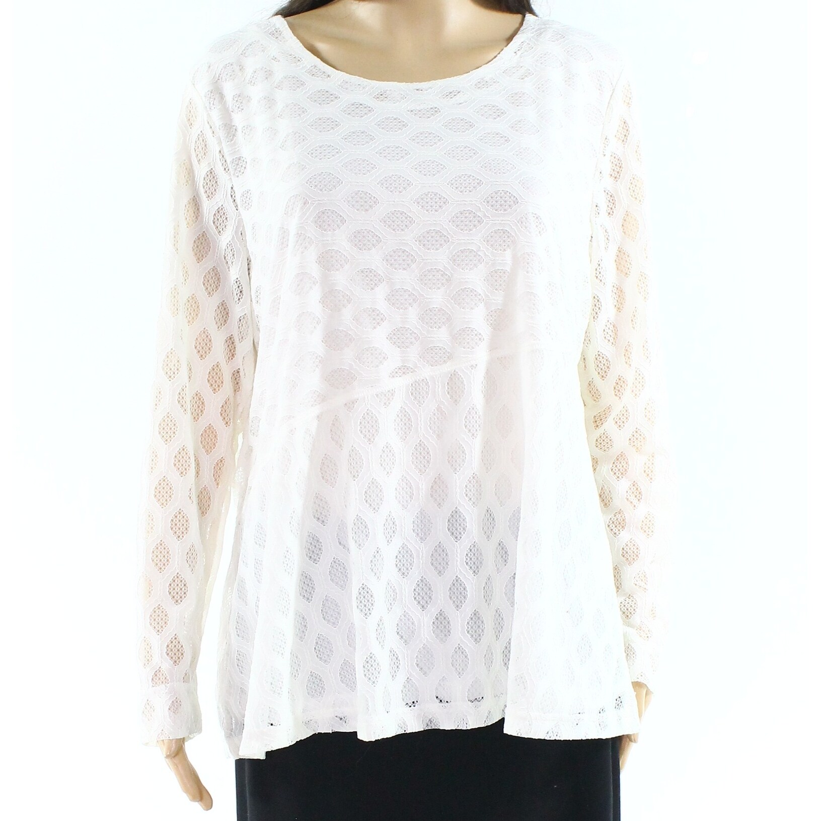Shop Skye S The Limit White Womens Size Xl Long Sleeve Honeycomb