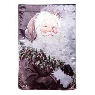 29 in. x 43 in. Santa in the Winter Lustre House Flag - Multicolor