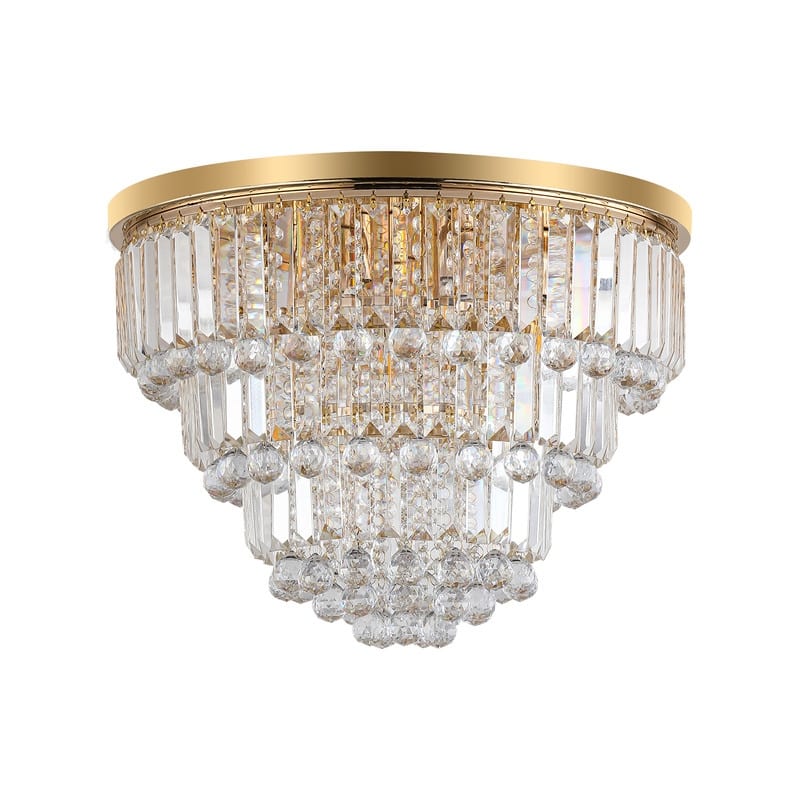 Gold Modern Crystal Chandelier – Large Luxury Ceiling Light for Dining Room, Living Room & Bedroom (Bulbs Not Included)