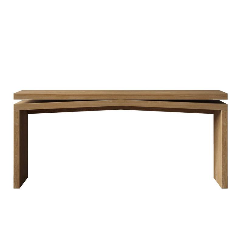 Rustic 65" Solid Wood Console Table for Farmhouse Entryway Living Room or Hallway Display Storage