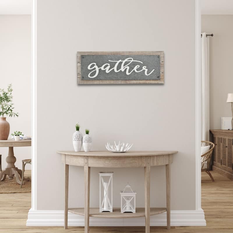 Brown Metal Gather Wall Sign