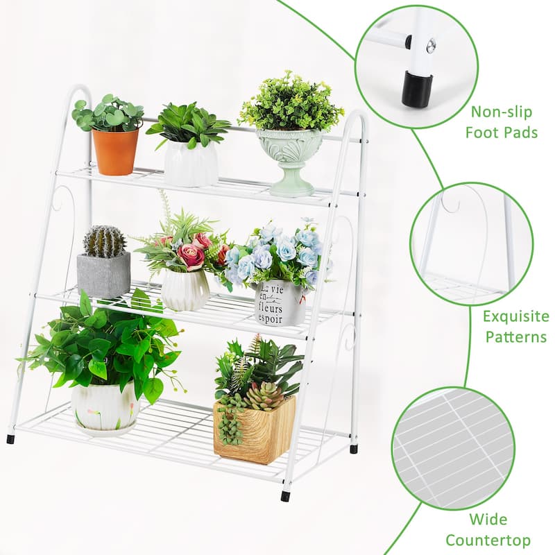 4 Tier Metal Plant Stand Indoor Outdoor