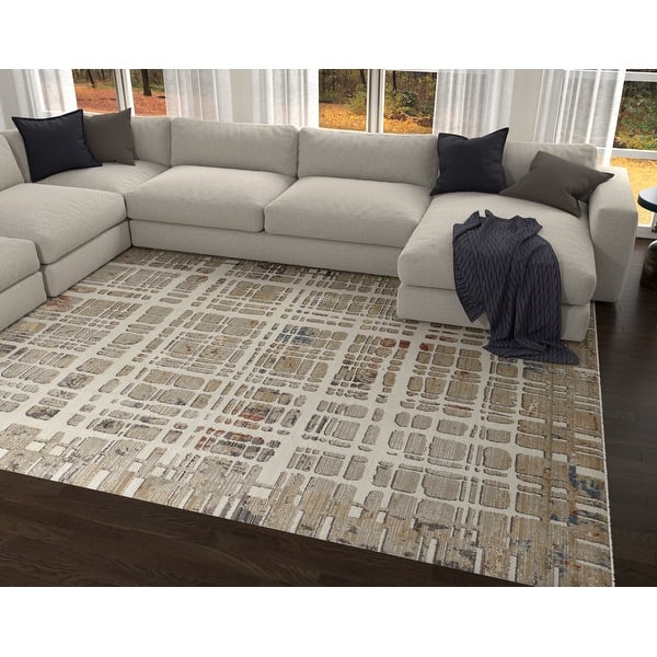 Omani Rugs Domani Craze Neutrally Bold Geometric Area Rug - Bed Bath & Beyond ...