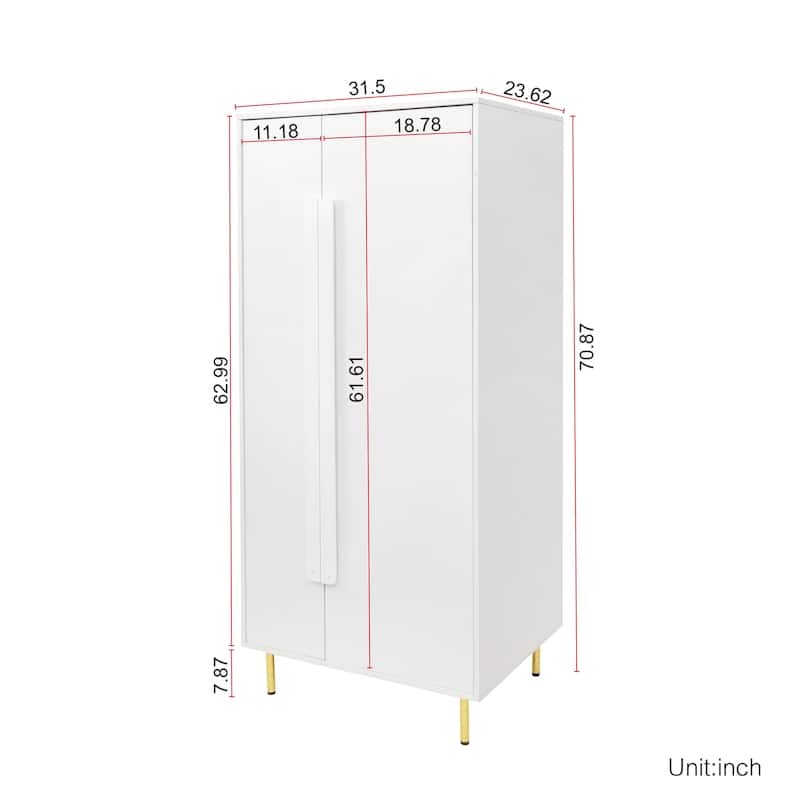 Armoire with 2 Doors with Handle for bedroom