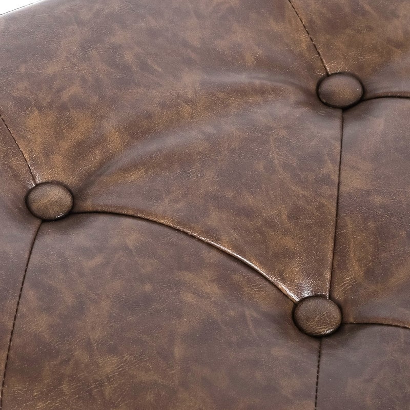 Adeco Half Moon Tufted Storage Ottoman Bench