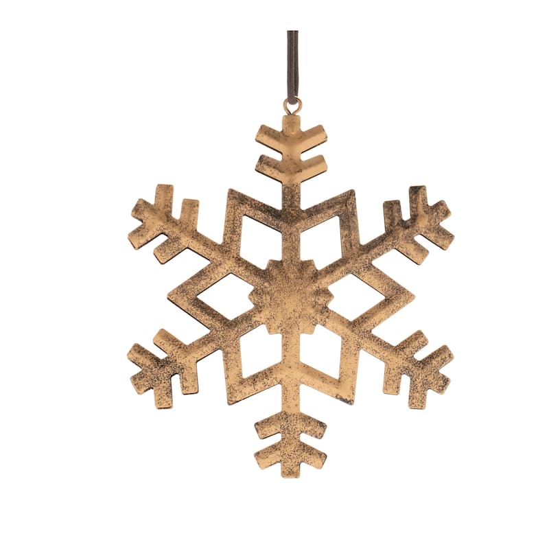 Set of 12 Metal Snowflake Ornaments for Christmas Tree Decor - 4.5" x 0.25" x 5.75"