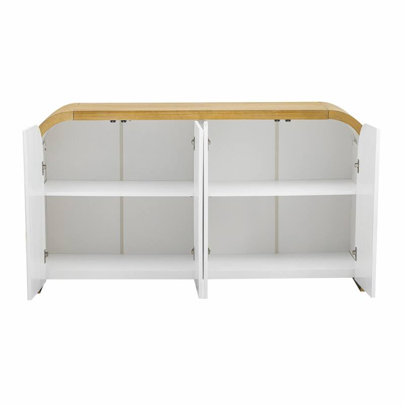 4-door Unique Wave Pattern Design Storage Cabinet