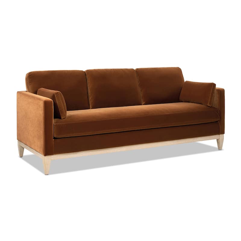 Knox 84" Modern Farmhouse Velvet Track Arm Sofa