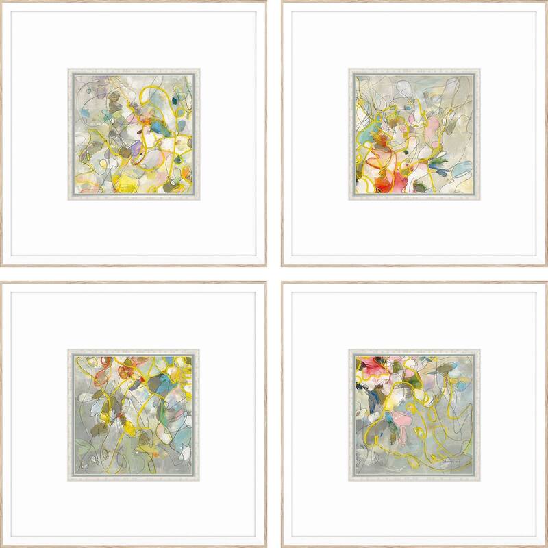 Strings of Lights S/4 Framed Art Giclee Under Glass - 20 X 20 X 2