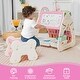 preview thumbnail 12 of 29, 3-In-1 Double Sided Magnetic Dry-Erase Board with Stool and Flipped Writing Desktop - 22" x 21.5" x 25"