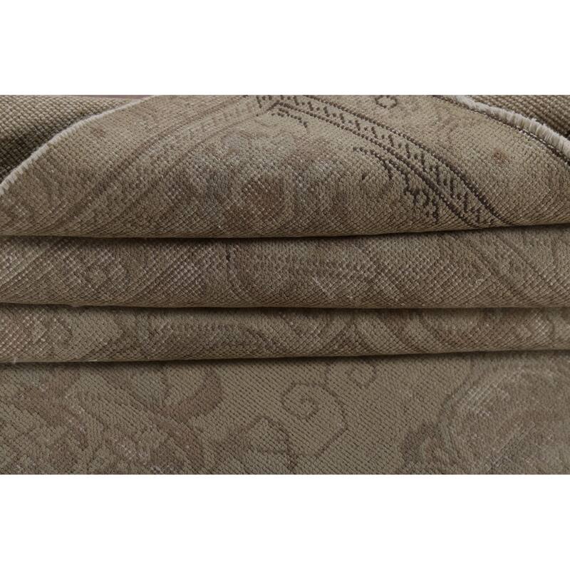 Distressed Tabriz Vintage Persian Rug Handmade Wool Carpet - 9'4" x 12'8"