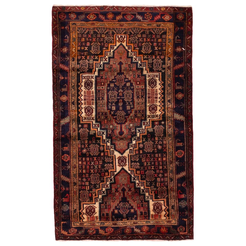 ECARPETGALLERY Hand-knotted Konya Anatolian Navy Wool Rug - 4'0 x 6'6