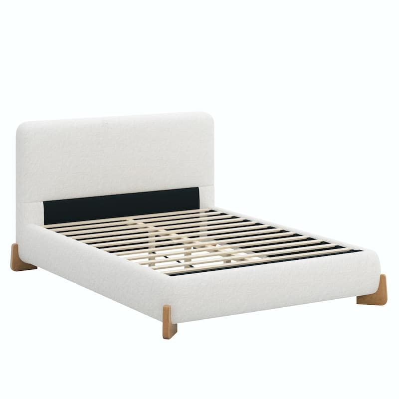 Elegant Boucle Upholstered Bed - A Luxurious & Comfortable Bedroom Centerpiece