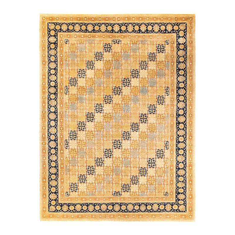 Overton Handknotted Wool Traditional Oriental Ivory Area Rug - 9' x 12' - Ivory - 9' x 12'