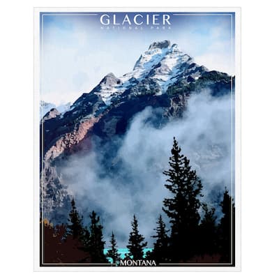 Glacier National Park by Old Red Truck Canvas Art Print