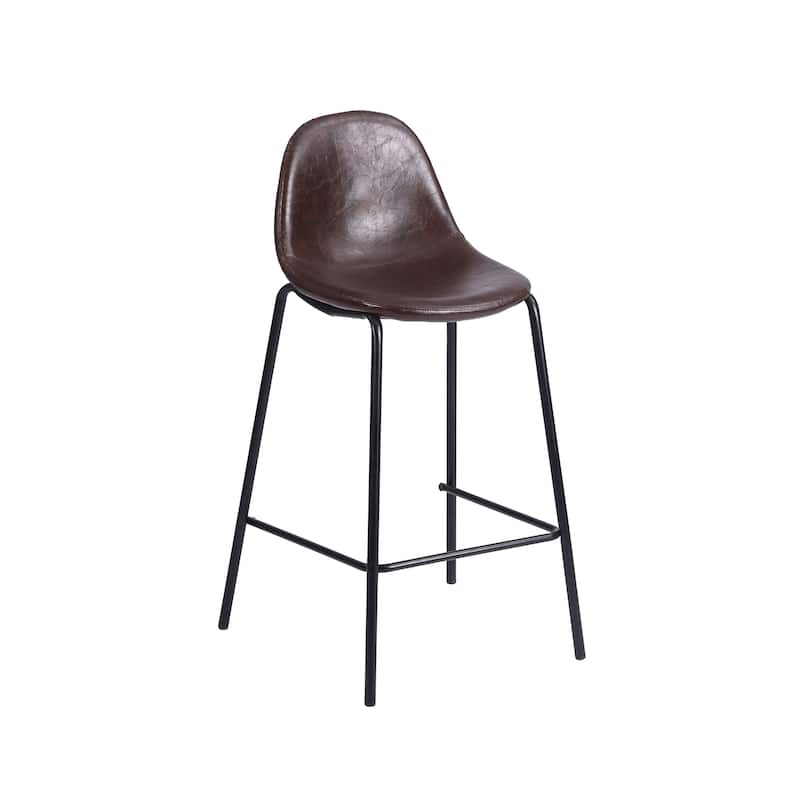 Porthos Home Tave Counter Stools Set Of 2, PU Leather Upholstery, Iron Legs