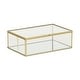 preview thumbnail 6 of 10, Lume Glass & Metal Frame Storage Box Gold