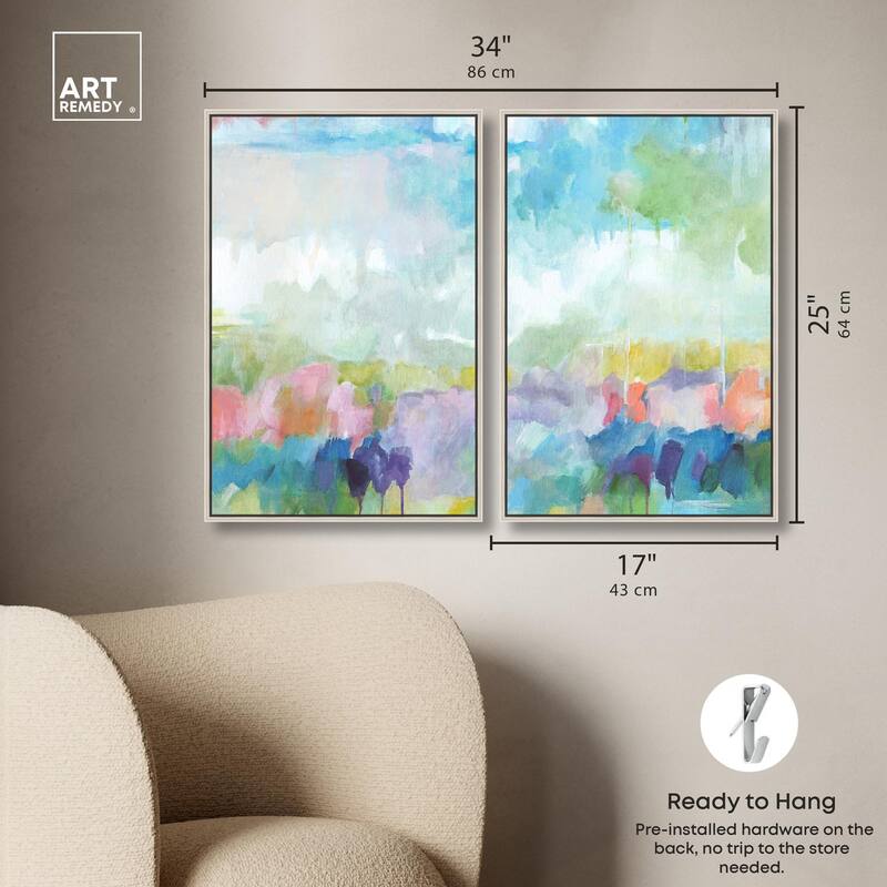 Harmonic Greens Canvas Set of 2 by Art Remedy
