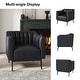 preview thumbnail 10 of 43, Alfons Industrial Leather Chair with Channel Tufting and Metal Leg by HULALA HOME