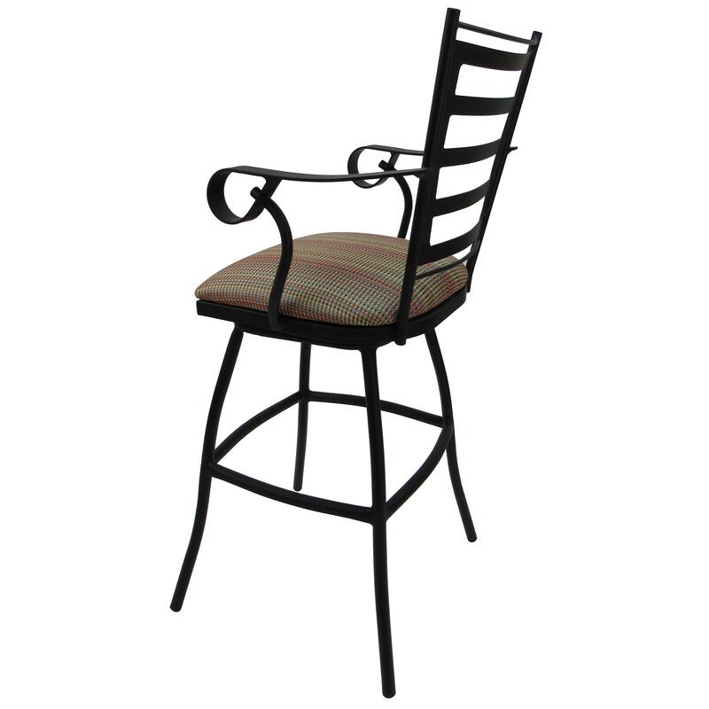 Outdoor Bar Height 30" Swivel Bar Stool Jenna - Black Frame - 30 inch Seat