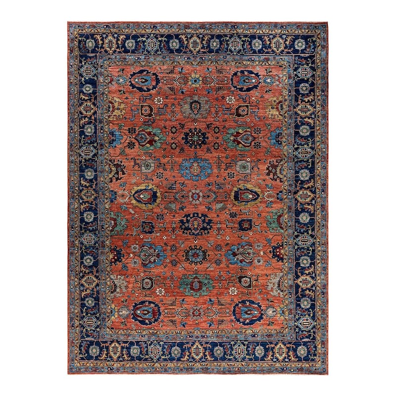 Serapi One-of-a-Kind Hand-Knotted Area Rug - Orange, 9' 0" x 11' 11" - 9' 0" x 11' 11"