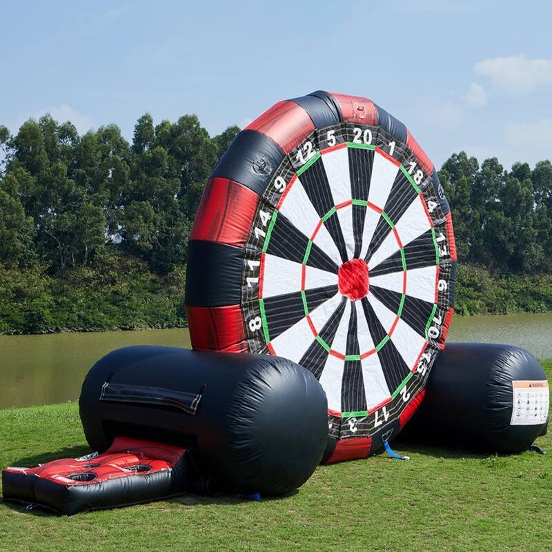 Jump Orange Outdoor Soccer Dart Commercial Grade Inflatable Large Multi Game for Kids & Adults with Air Blower